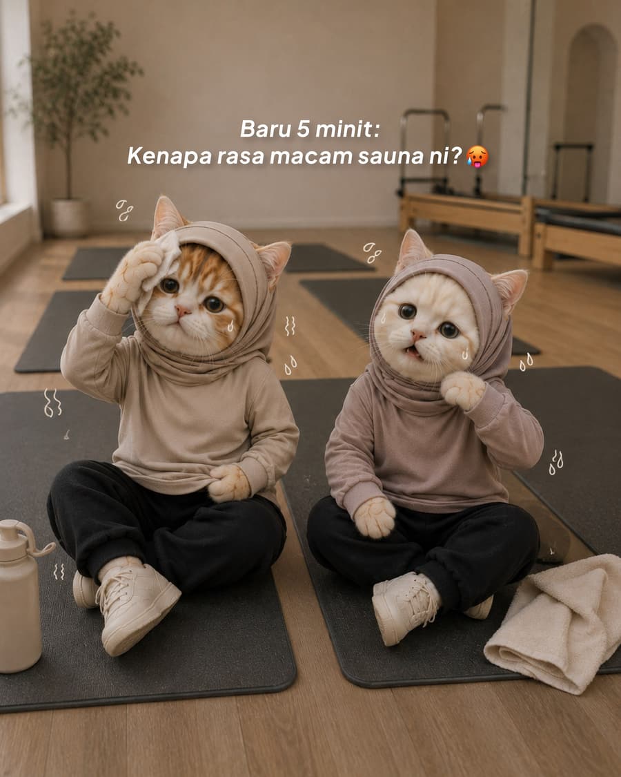 Skys meme — kittens sweating five minutes into pilates